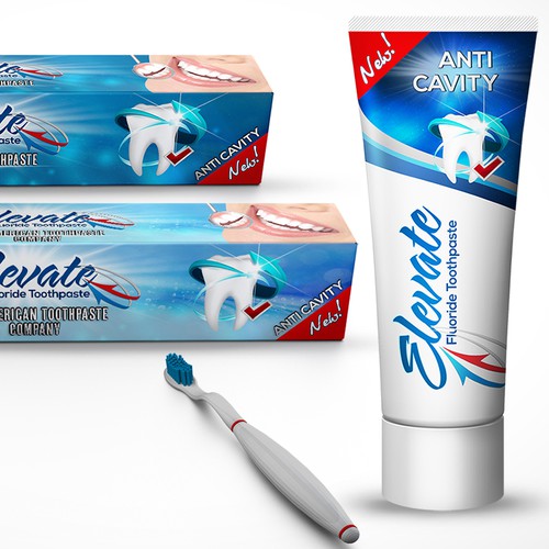 create a pakaging design for a new American toothpaste company