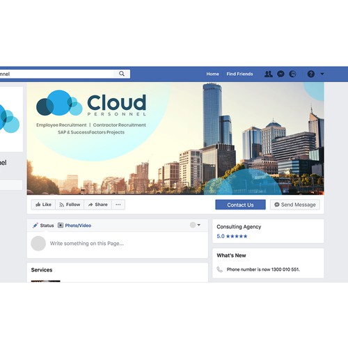 Facebook cover photo for Cloud Personnel