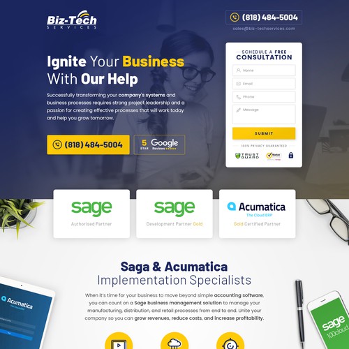 Simple Landing Page for Business Services