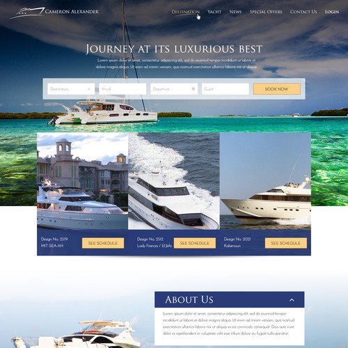 landing page for a luxury tour