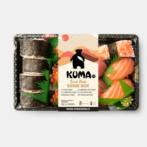 Kuma Sushi Box Label