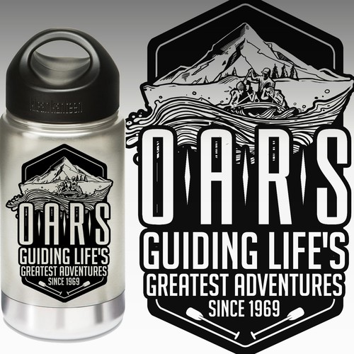 Create artwork for a "Klean Kanteen" travel mug for an adventure company