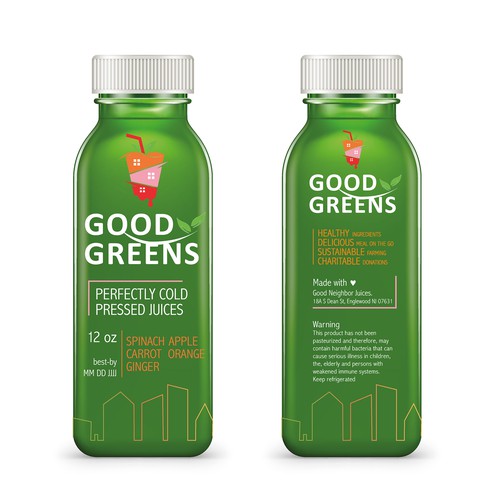 The Good Neighbour Juice Bar Label