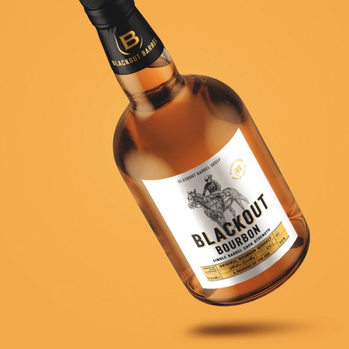 Premium label design for Blackout Bourbon