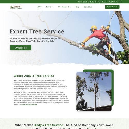 Tree service website design