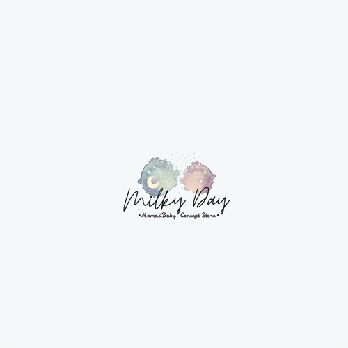 Cute watercolor logo for kids store