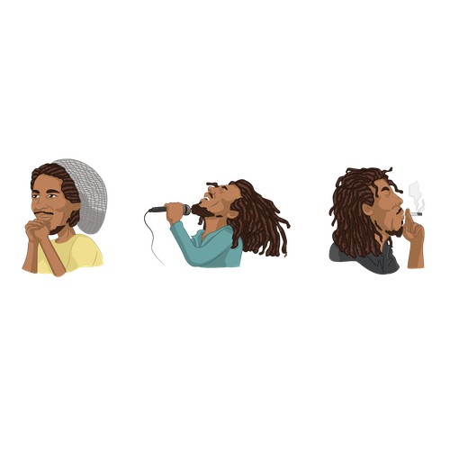  Bob Marley Stickers Set