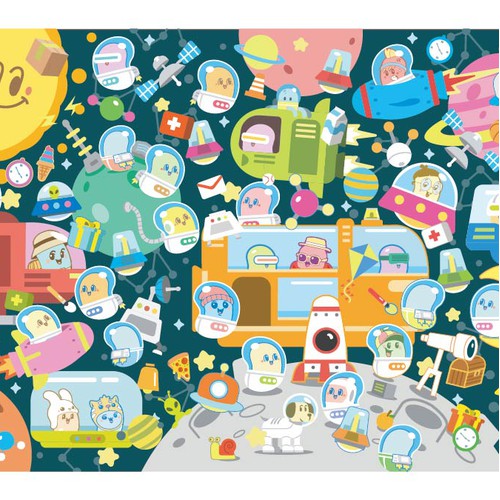 Find and Seek space theme illustration
