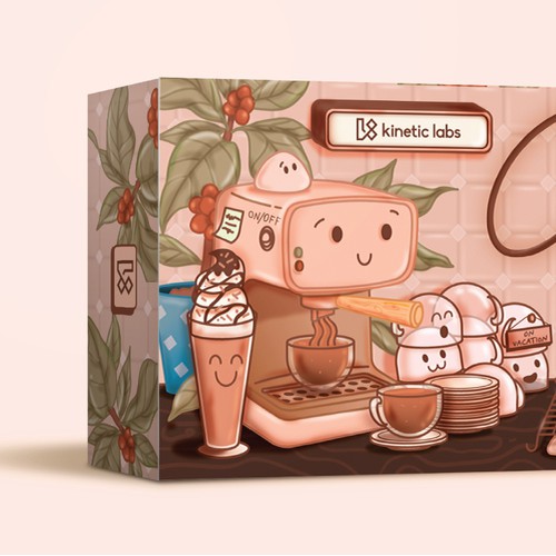 Packaging for a Keycap set Coffee theme