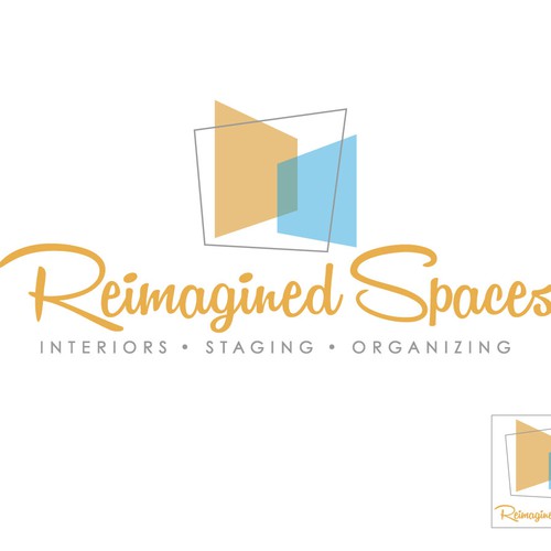 A cool logo for a company that does home staging, interior decorating and organizing.