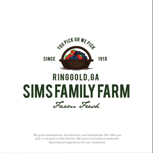 a logo for 100 years old sims family farm