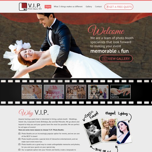 AWESOME WEBSITE FOR PHOTO BOOTH COMPANY