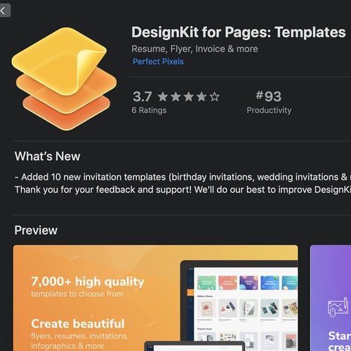 Beautiful MacOS Icon for TemplateKit for Pages: Templates