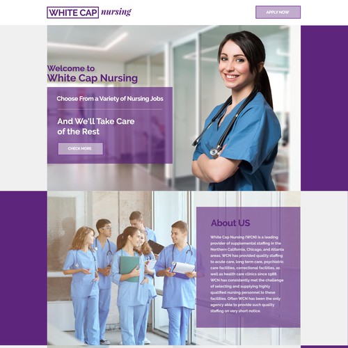 Landing page for White Cap nursing