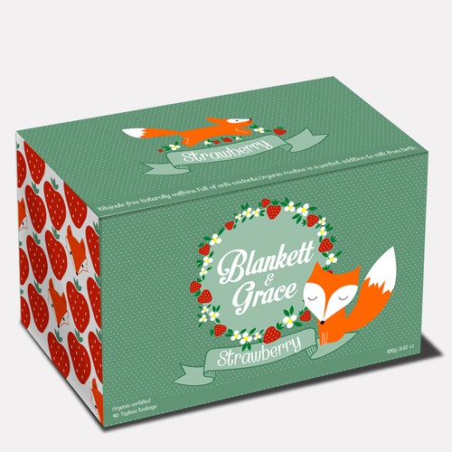 Custom package design for Childrens tea label