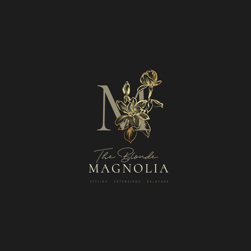 Sophisticated floral logo design for The Blonde Magnolia 
