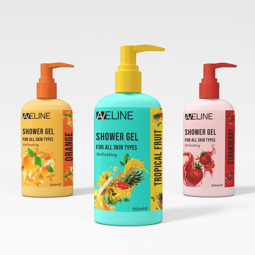 Shower gel label and logo