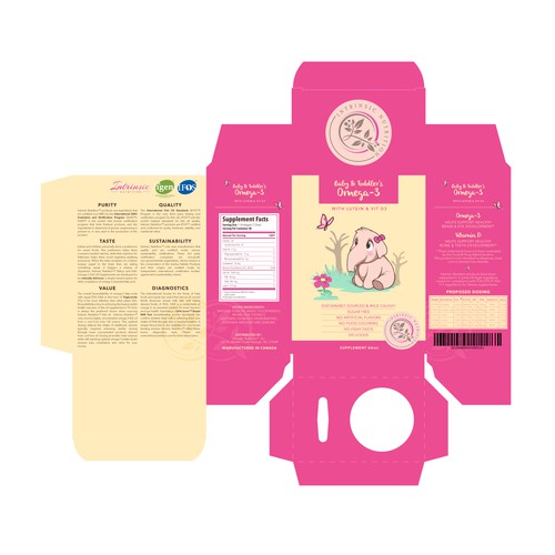 Baby & toddler supplement, bottle packaging