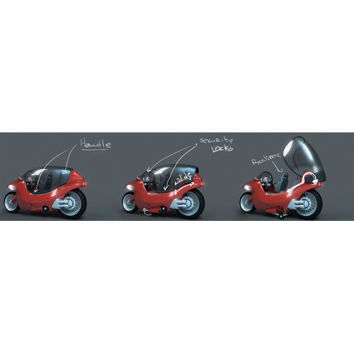 2 seater Cabin Motor-bike concept design (drawing requested but CAD welcome too)