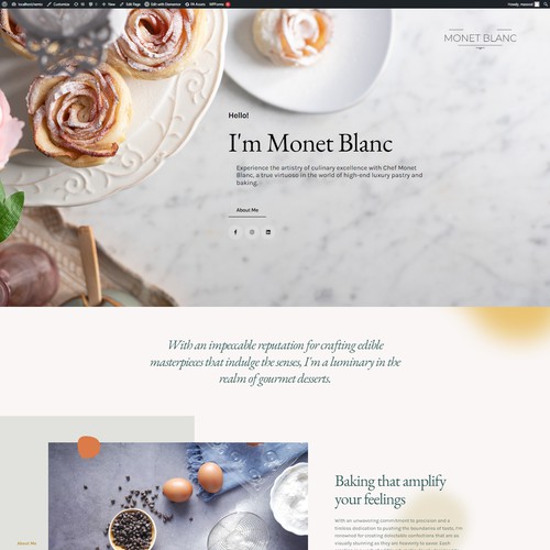 Landing Page Design for a Chef