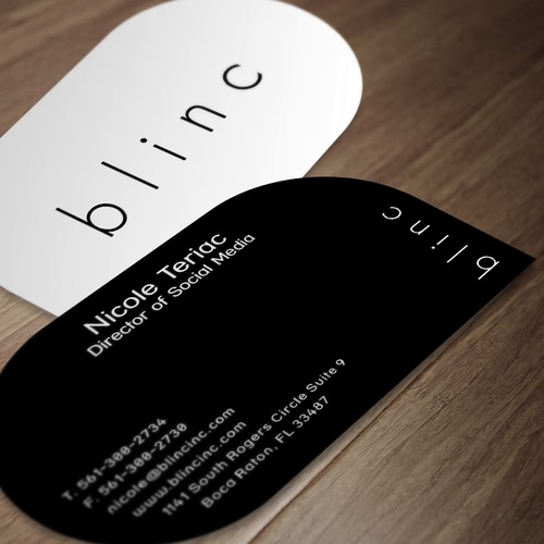 business card for blinc Inc. Cosmetics