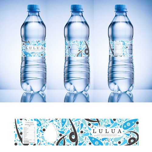 Clean, Modern Label Design for Water Bottles