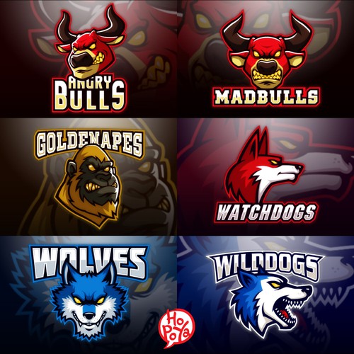 Animal Head Theme Esport Logo Designs.