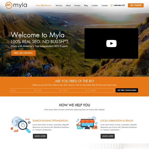 Myla SEO Homepage