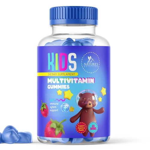 Nature's kids Multivitamin bottle label