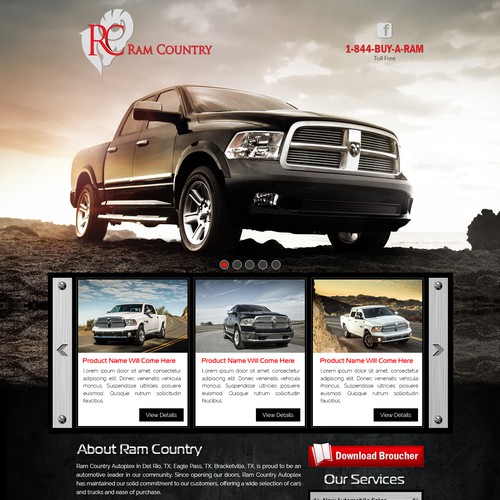 Create a landing page for www.RAMCOUNTRY.com - Texas Truck Dealership