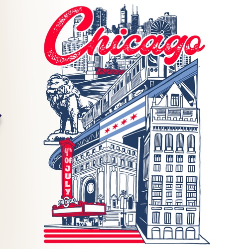Vintage Chicago Patriotic (4th of July) T-Shirt