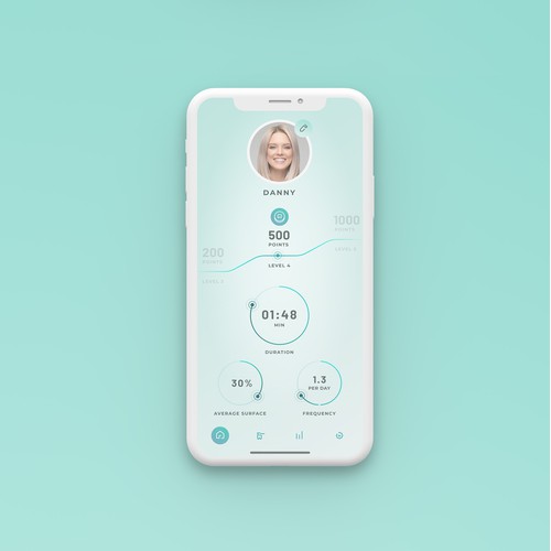 Minimal UI Concept for toothbrush app