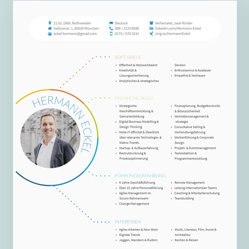Creative resume for senior management position in the digital/media industry
