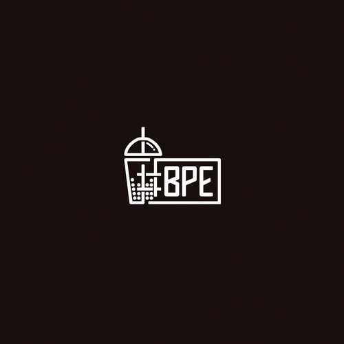 Simple logo design for a mask company aimed at boba drinkers (#BPE)