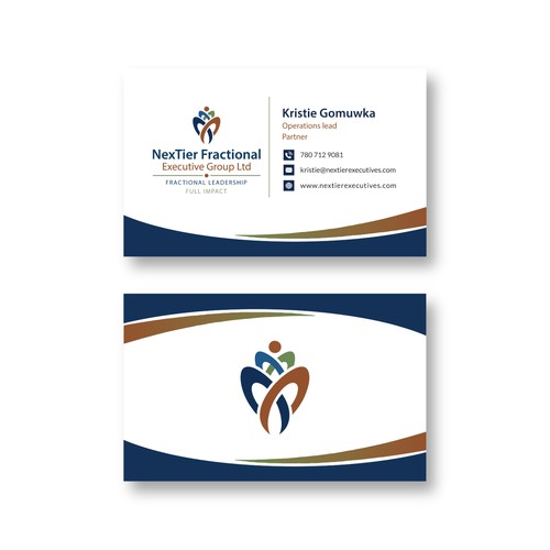 Business card design for NexTier Fractional.