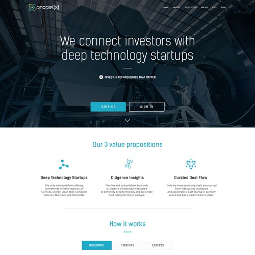 Propel(X) landing page