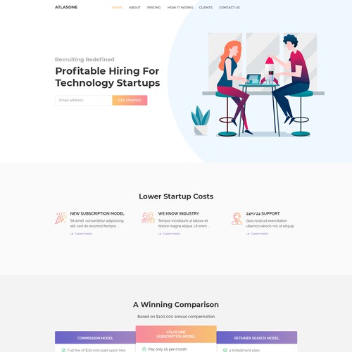 Landing page design contest entry