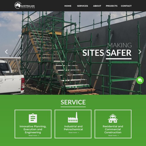 Web Page Design for Australian Scaffolding