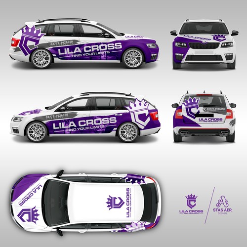 Lila Cross car wrap