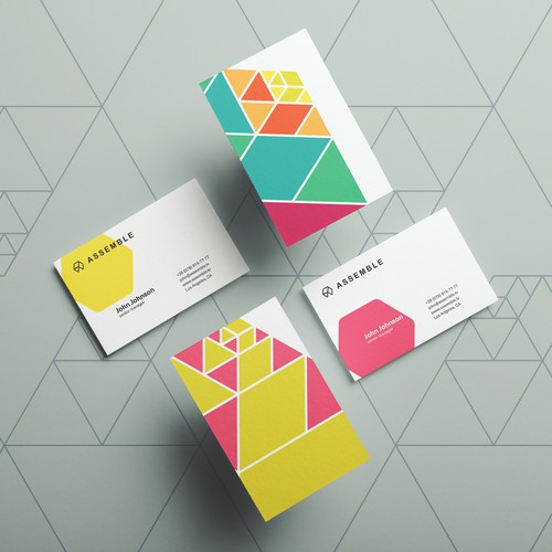 Business card design for a creative platform