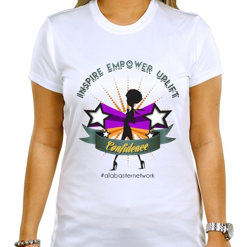 Create a vintage inspired bold and vibrant t-shirt design for women