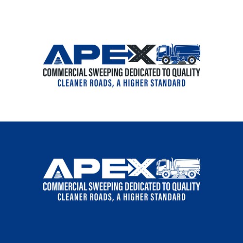 APEX Commercial Sweeping Logo | Professional Street Sweeper Branding