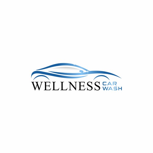 Flat logo concept for wellness car wash