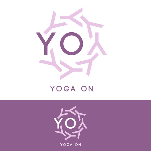 Create a vintage floral hot yoga studio logo for YO