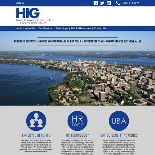 HIG Employee Benefit Advisors Home Page Design