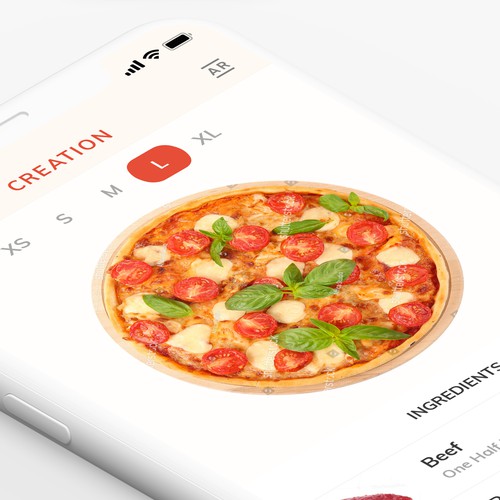 Design concept for Pizza App UI