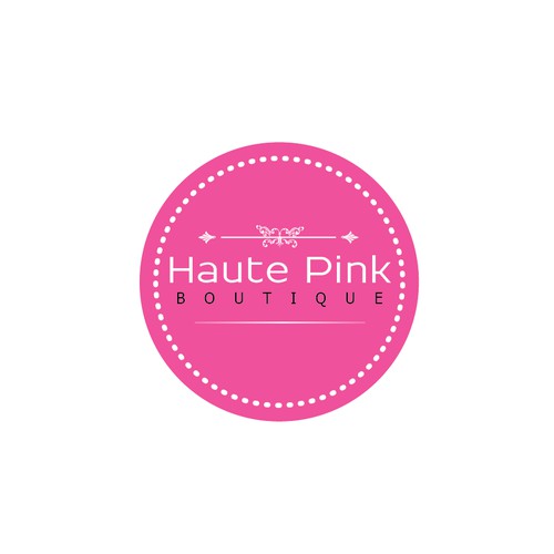 Create a capturing sign/logo for a trendy, haute boutique (Haute Pink).