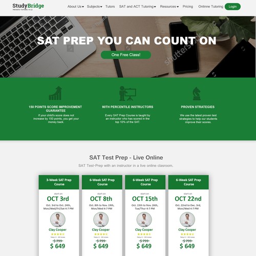 Fresh and Clean Landing page concept for StudyBridge