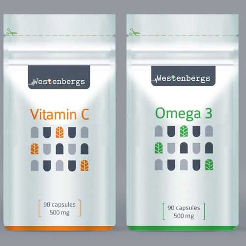 Packaging for vitamins and supplements products