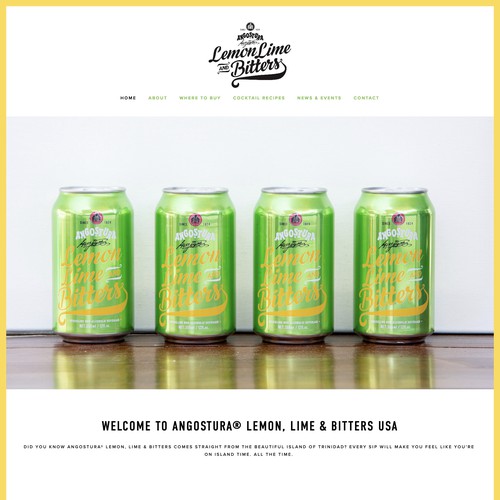 Lemon Lime & Bitters Soda Website Design